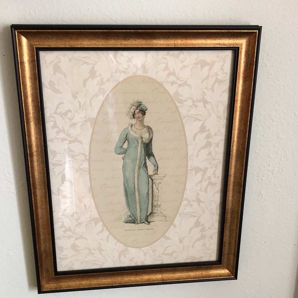 REGENCY LADY IN PARISIAN DRESS Framed Vintage Fashion Print